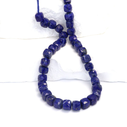 Royal Blue Lapis Lazuli 6mm Faceted Cubes