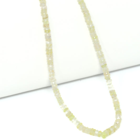 Yellow Sapphire 3mm – 4mm Hand Faceted Rondelles Bead Strand