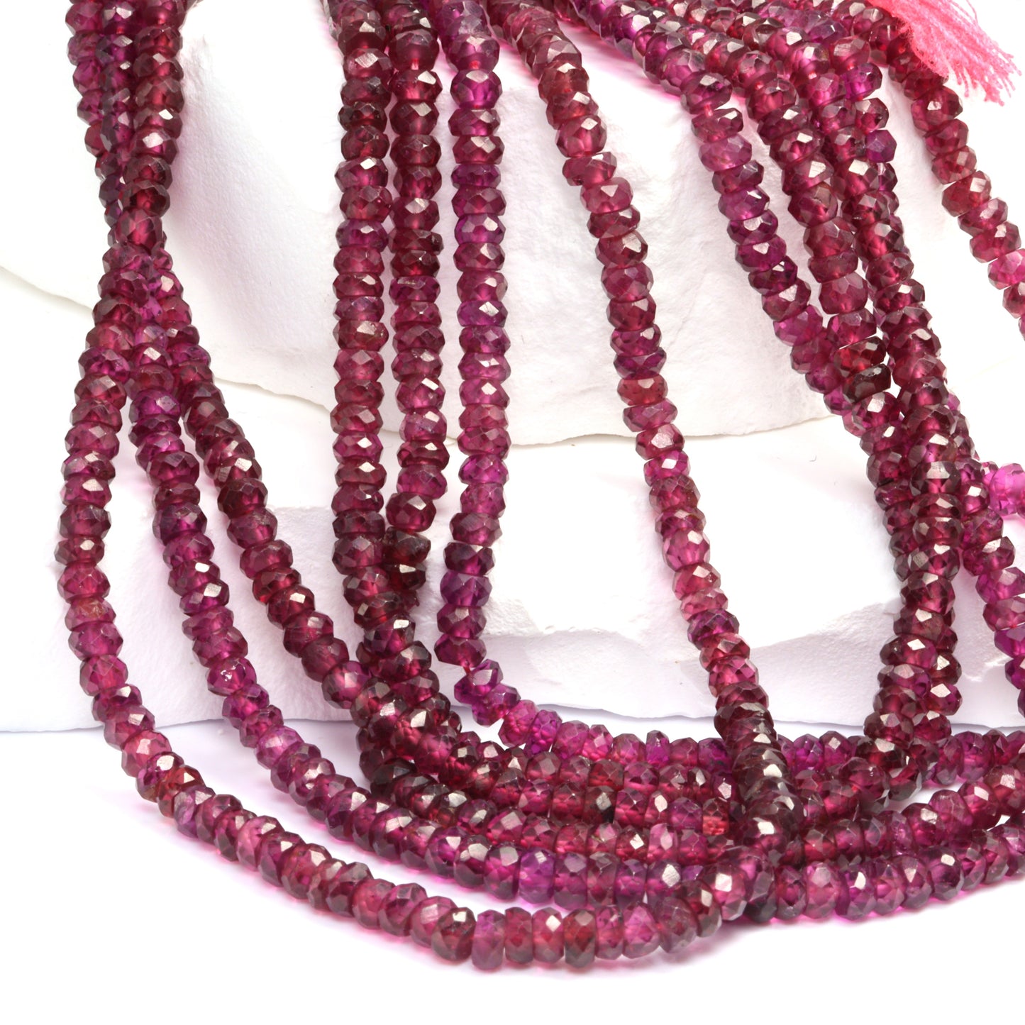 Rhodolite Garnet 4mm Faceted Rondelles