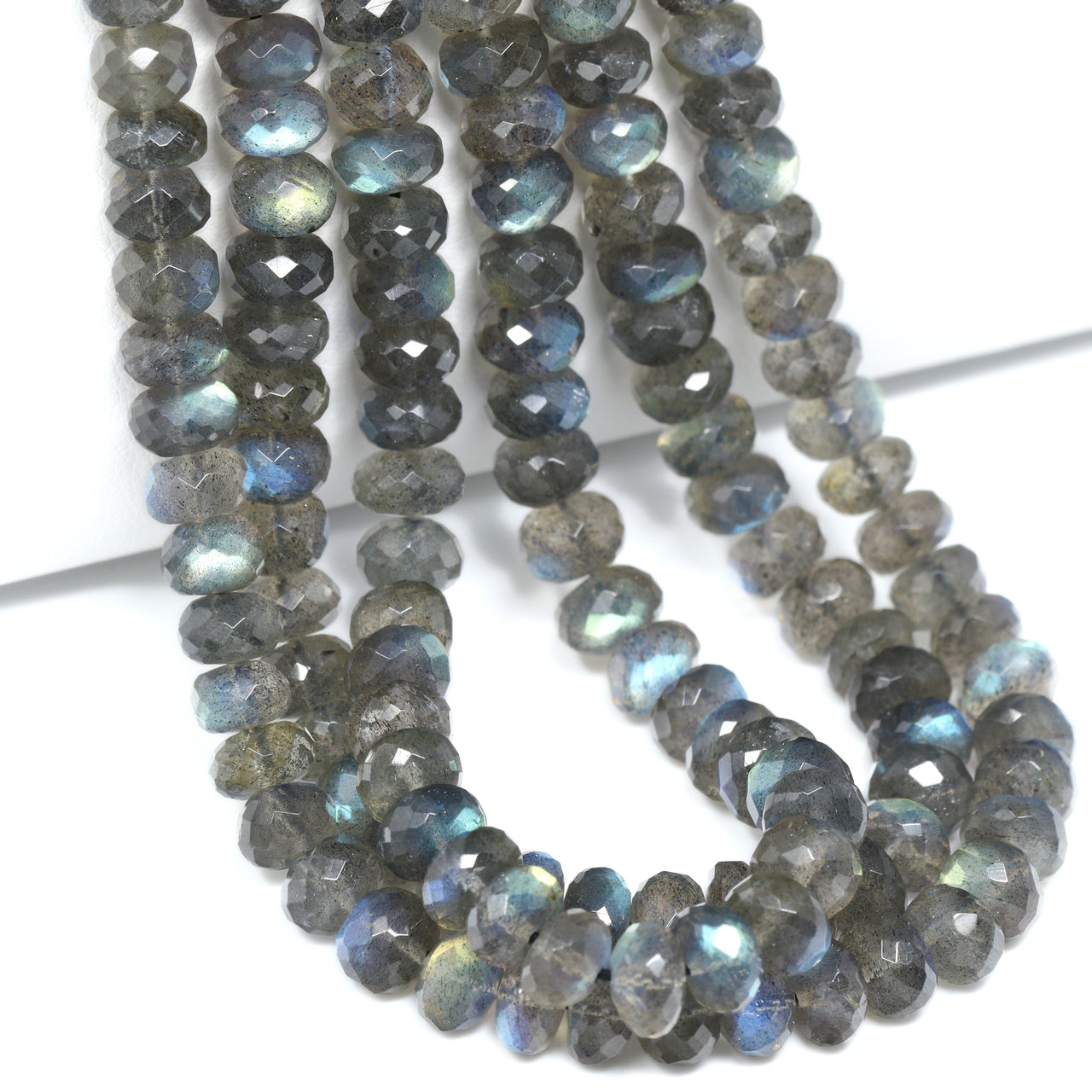 AAA Blue Labradorite 6mm – 7mm Faceted Rondelles Bead Strand