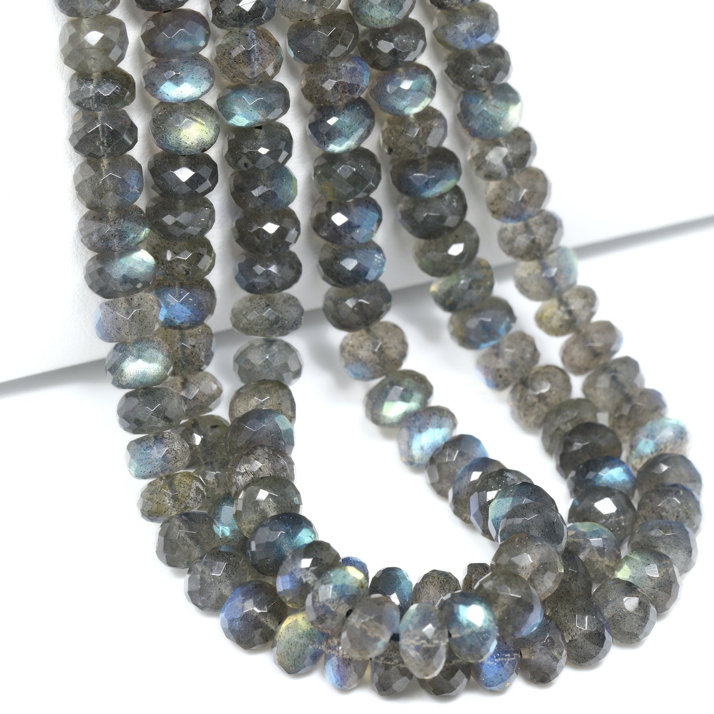 AAA Blue Labradorite 6mm – 7mm Faceted Rondelles Bead Strand