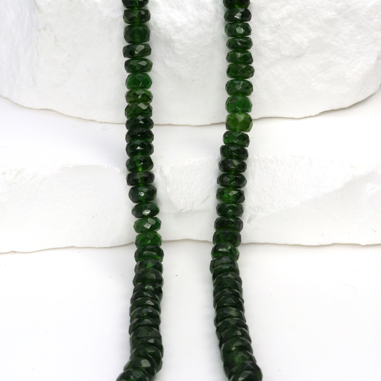 Green Chrome Diopside 5mm - 6mm Faceted Rondelles Bead Strand