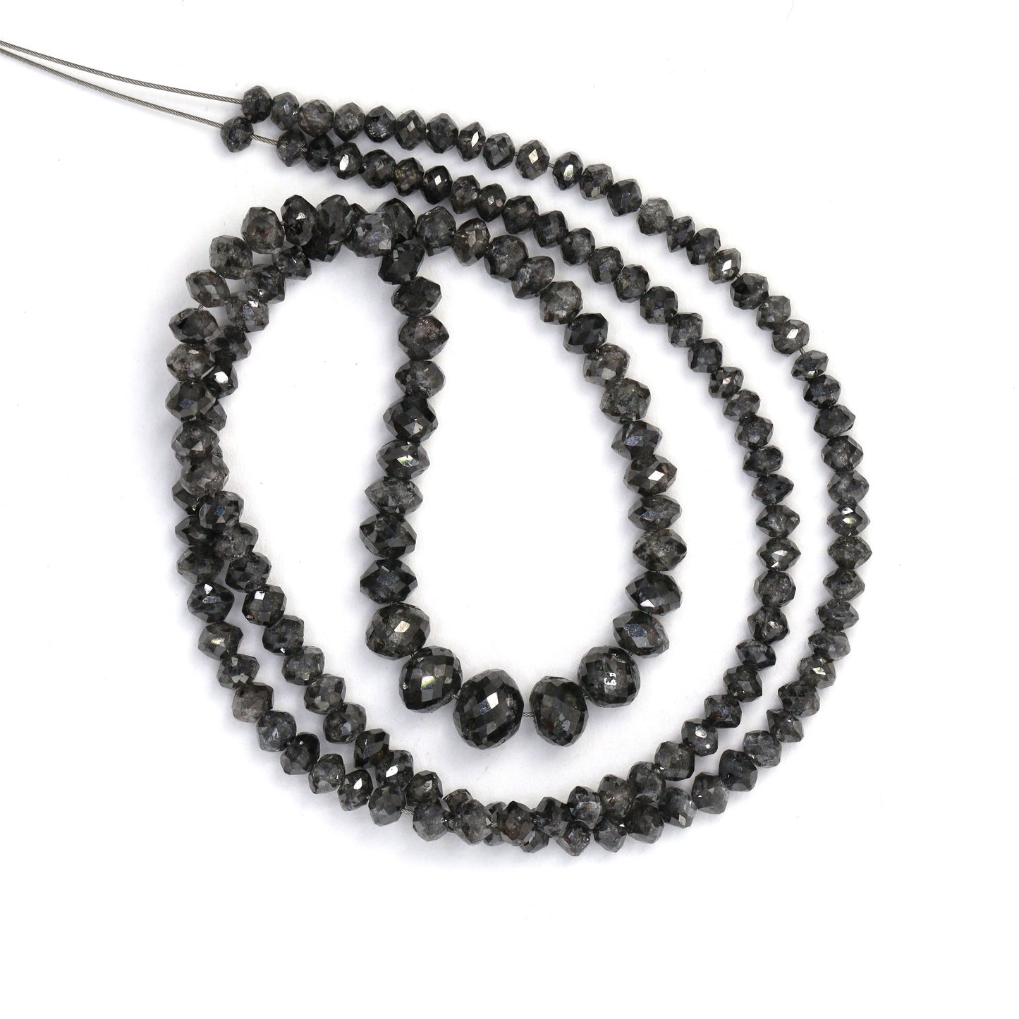 Gray Diamond 3mm Faceted Rondelles