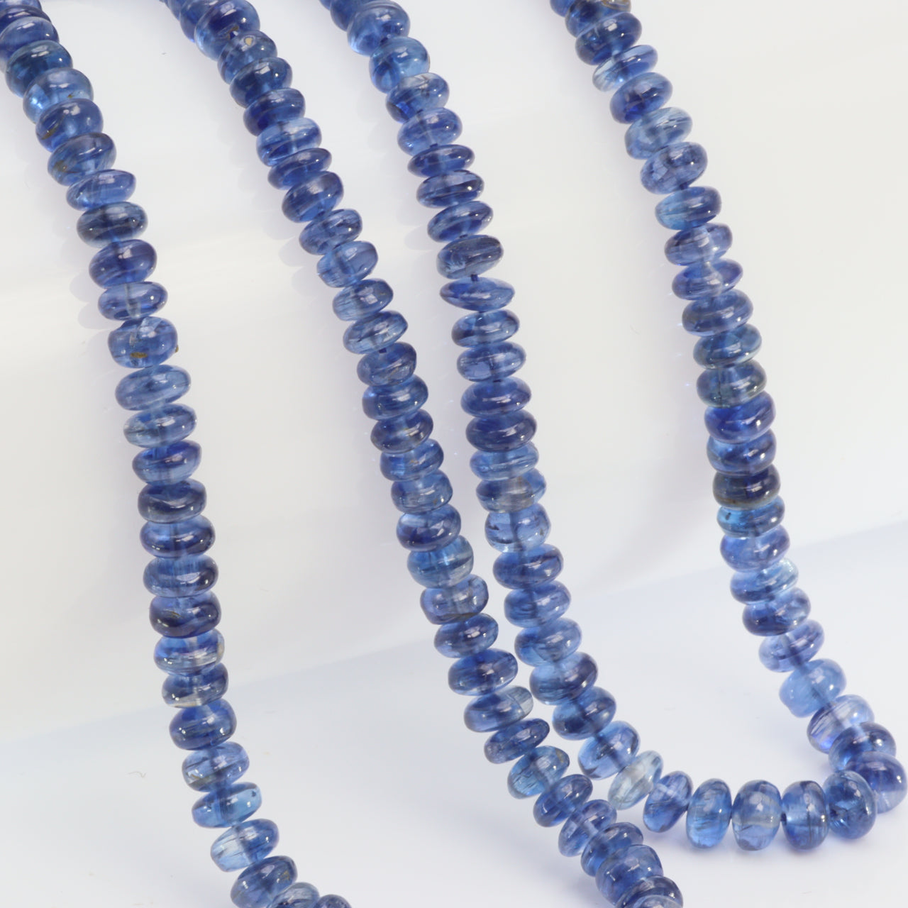 Blue Kyanite 4mm Smooth Rondelles