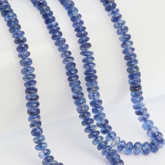 Blue Kyanite 4mm Smooth Rondelles
