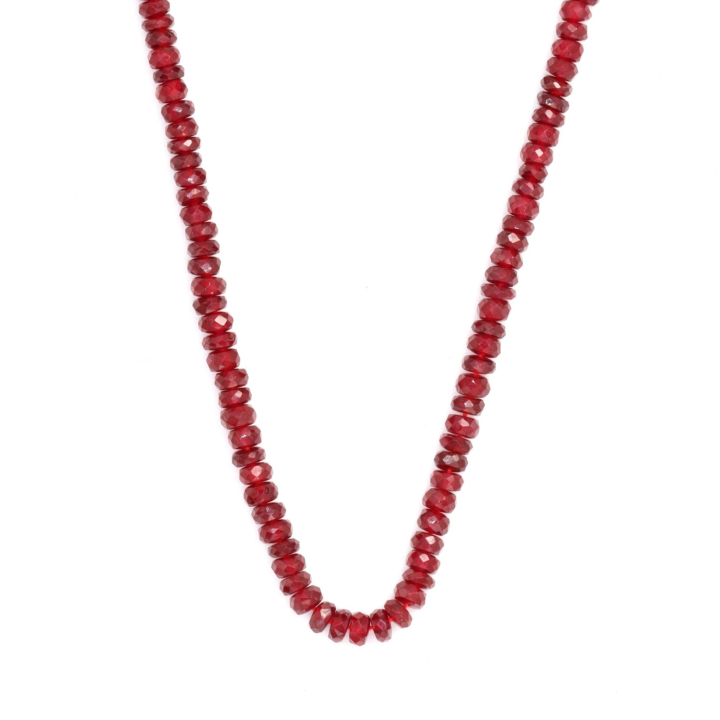 Red Ruby 3mm Hand Faceted Rondelles Bead Strand