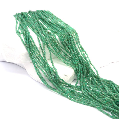 Sakoda Emerald 2mm Faceted Rounds Bead Strand