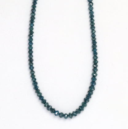 Blue Diamond 2.1mm - 2.8mm Hand Faceted Rondelles Bead Strand