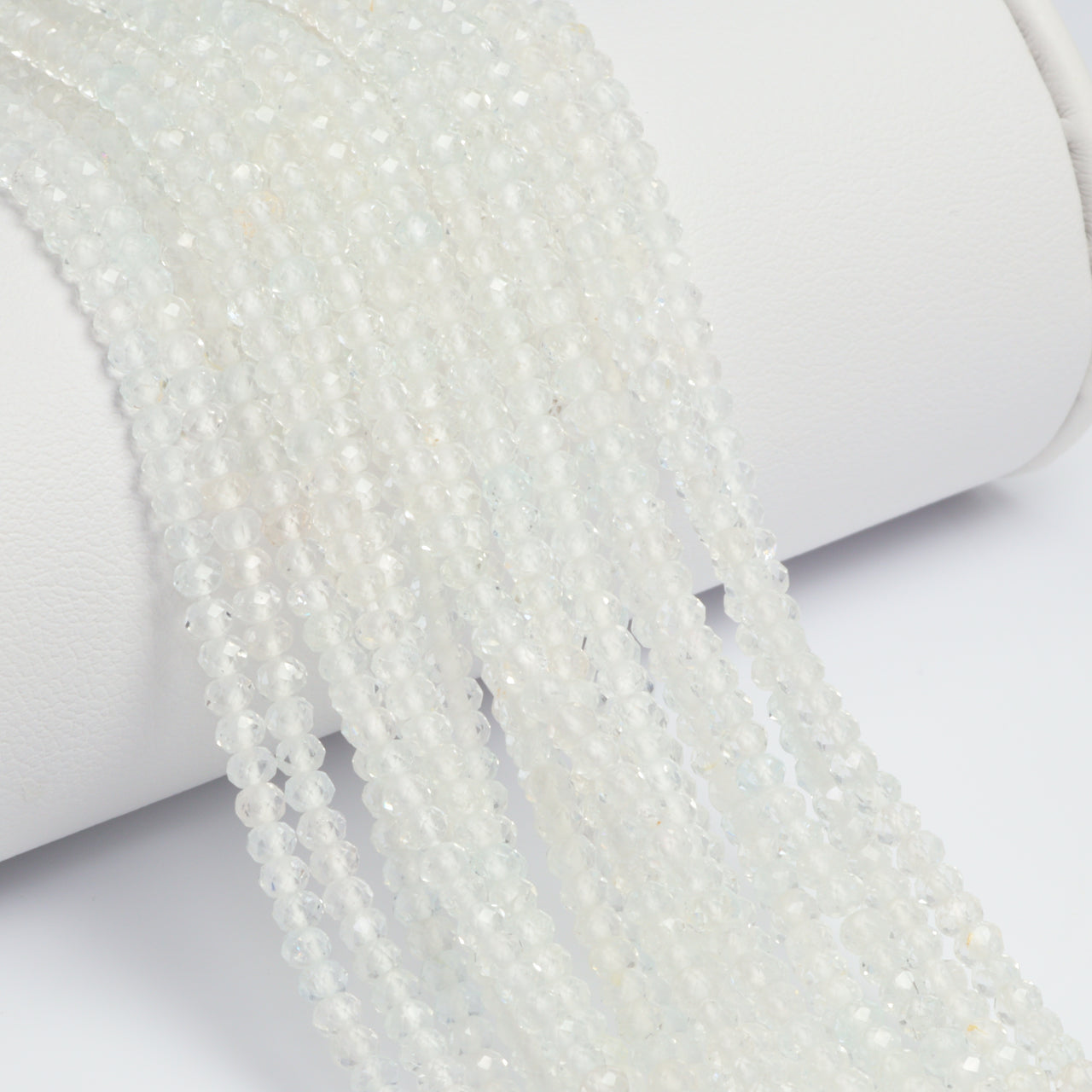 White Topaz 2.5mm Faceted Rondelles