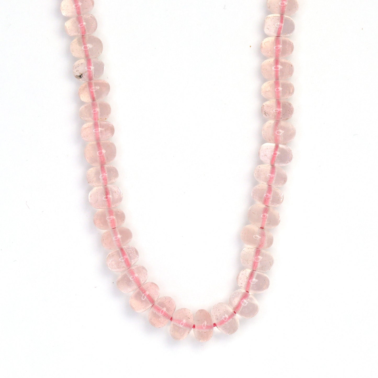 Pink Rose Quartz 4mm - 5.5mm Smooth Rondelles Bead Strand