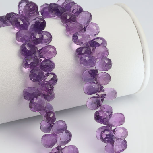 Light Purple Amethyst 8x5mm Faceted Teardrop Briolettes