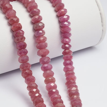 Ruby 7mm Faceted Rondelles