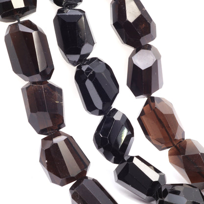 Brown Smoky Quartz 14x10mm Faceted Nuggets Bead Strand