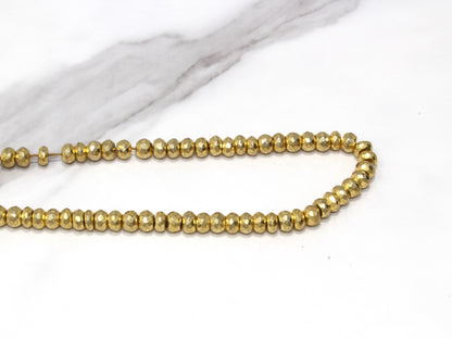 Gold Plated Pyrite 6mm Faceted Rondelles