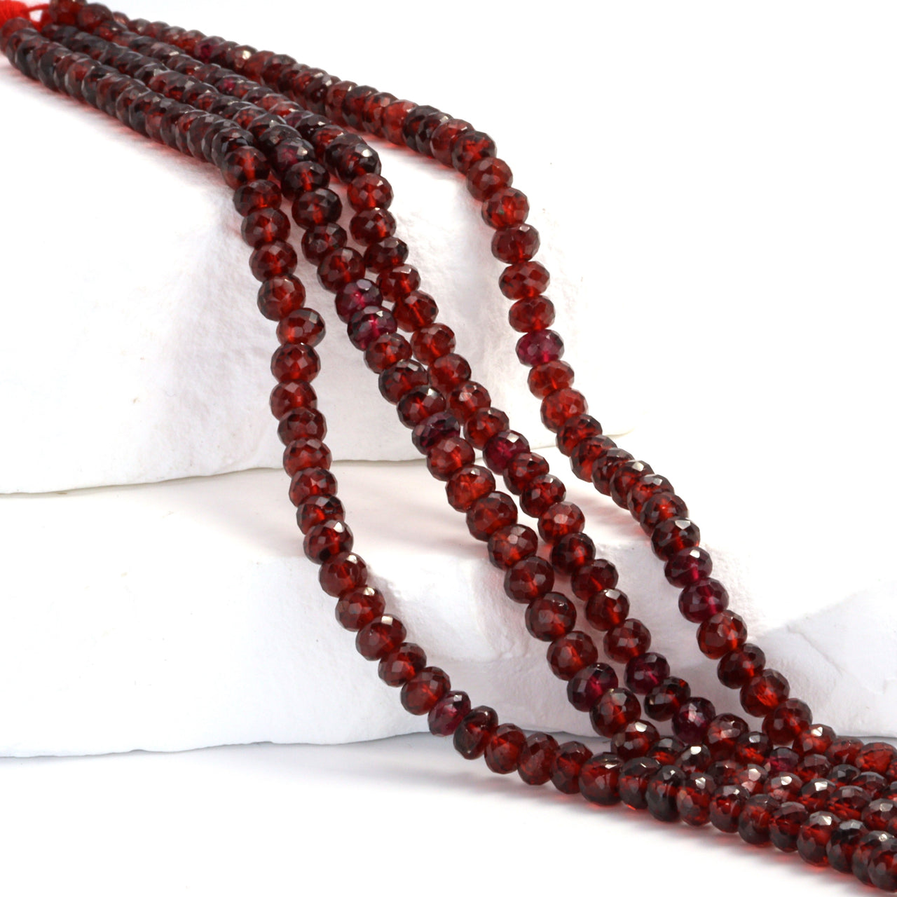 Red Garnet 4.5mm Faceted Rondelles