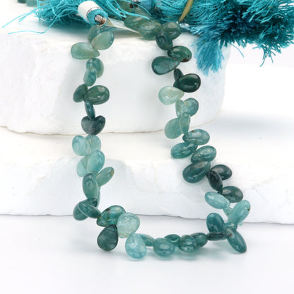 Ombre Blue Grandiderite 8x5mm Smooth Pear Shaped Briolettes