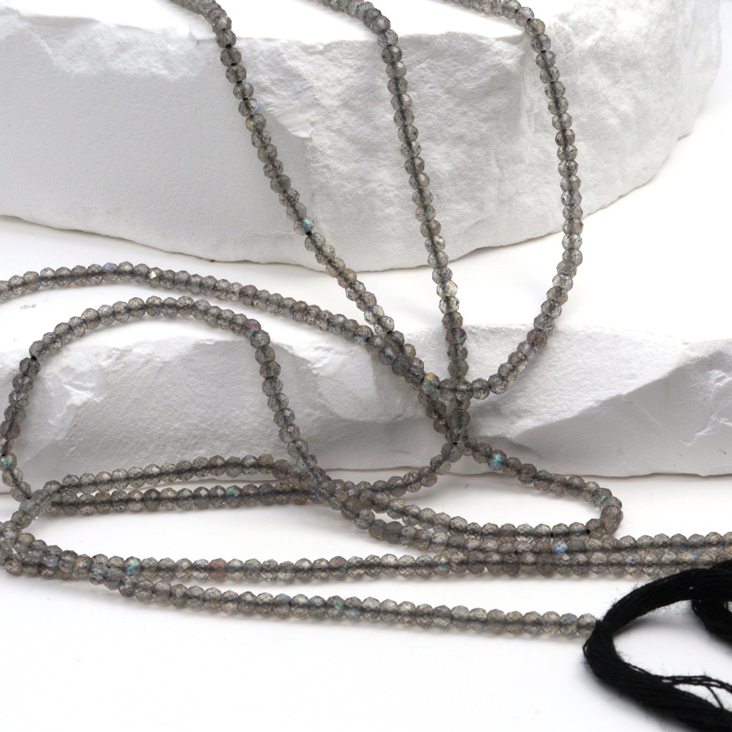 Blue Labradorite 2.5mm Faceted Rondelles Bead Strand