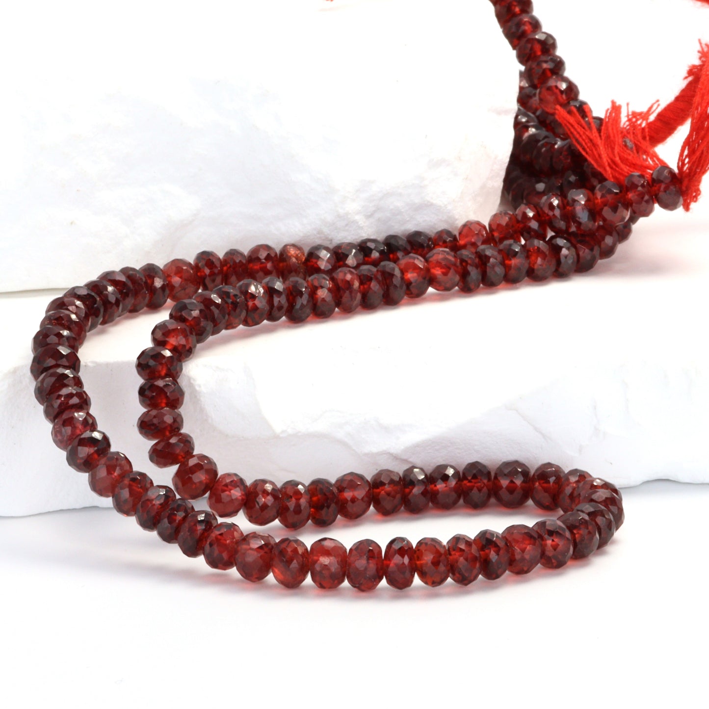 Red Garnet 5mm Faceted Rondelles