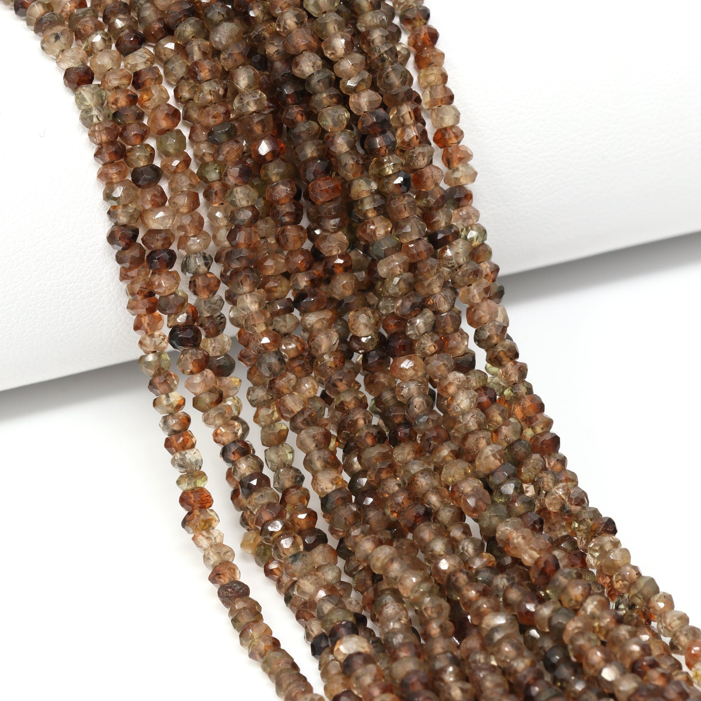 Brown Andalusite 3mm Hand Faceted Rondelles Bead Strand
