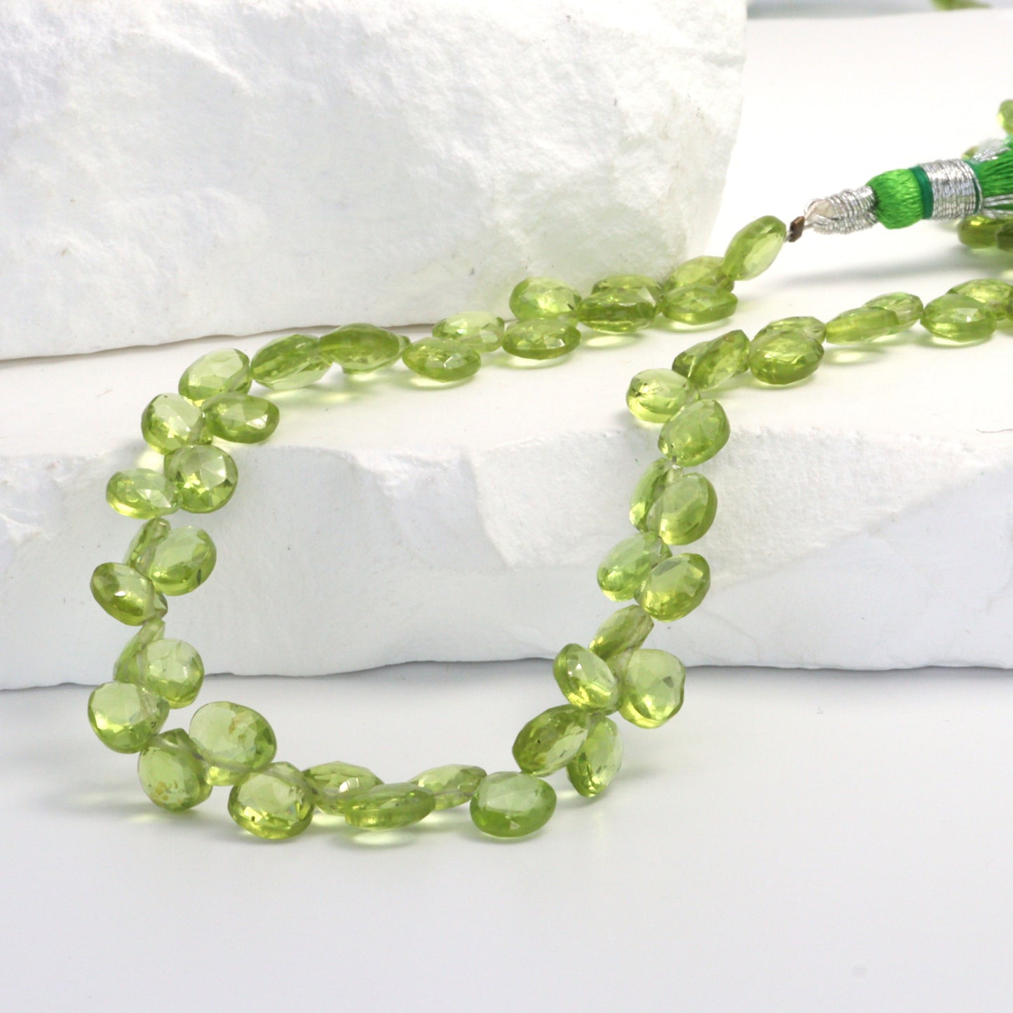 Green Peridot 5mm Faceted Heart Shaped Briolettes