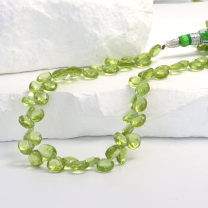 Green Peridot 5mm Faceted Heart Shaped Briolettes