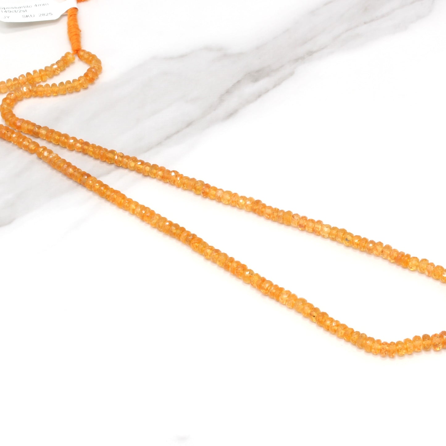 Spessartite Garnet 4mm - 4.5mm Hand Faceted Rondelles Bead Strand