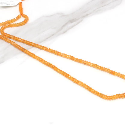 Spessartite Garnet 4mm - 4.5mm Hand Faceted Rondelles Bead Strand