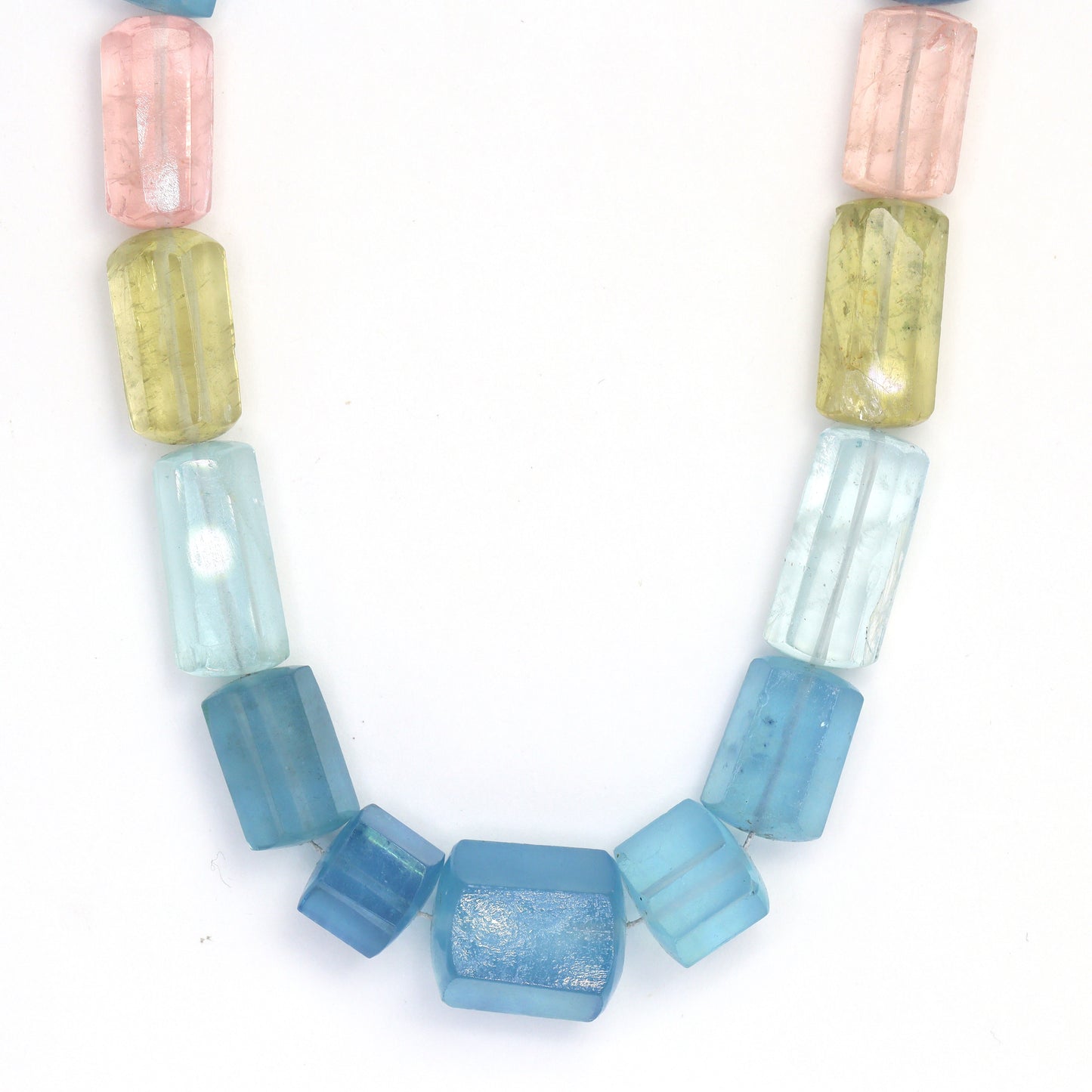 AAA Ombre Blue Aquamarine 9x5mm Hexagons Bead Strand