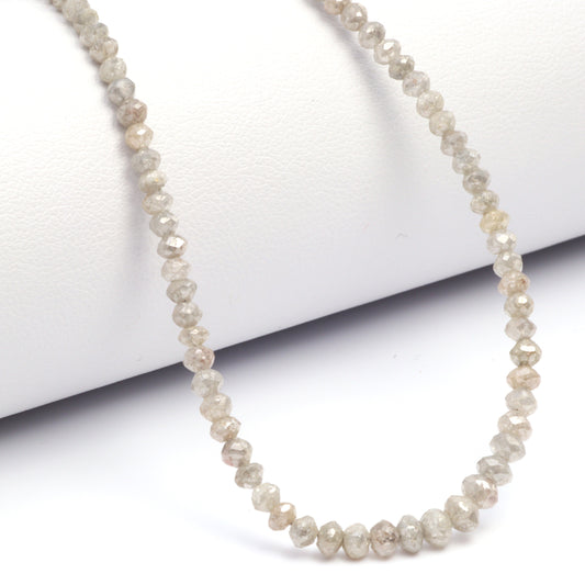 Gray Diamond 2.8mm Faceted Rondelles