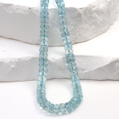 Blue Aquamarine 5mm Faceted Rondelles