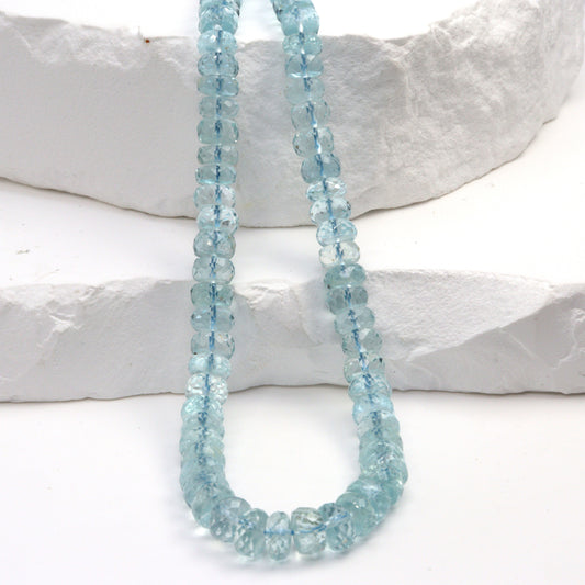 Blue Aquamarine 5mm Faceted Rondelles