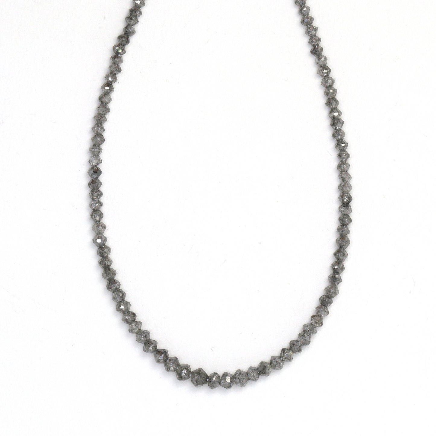 Gray Diamond 1.7mm - 2.5mm Hand Faceted Rondelles Bead Strand