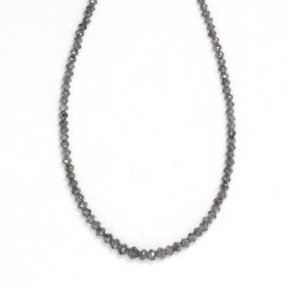 Gray Diamond 1.7mm - 2.5mm Hand Faceted Rondelles Bead Strand