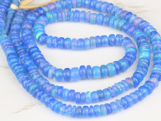 Purple Ethiopian Opal 4mm Smooth Rondelles