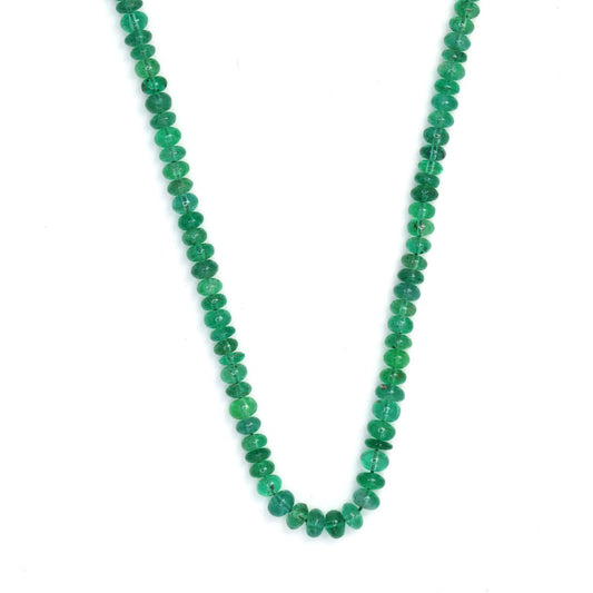 Green Emerald 3.2mm - 4.5mm Smooth Rondelles Bead Strand