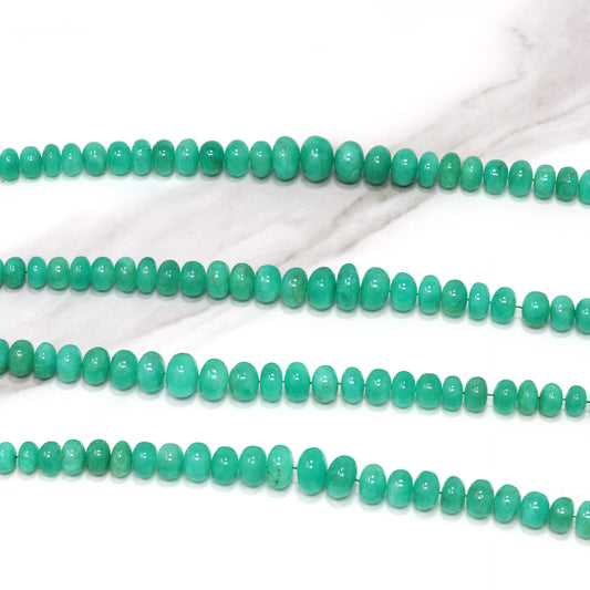 Green Emerald 4mm Smooth Rondelles