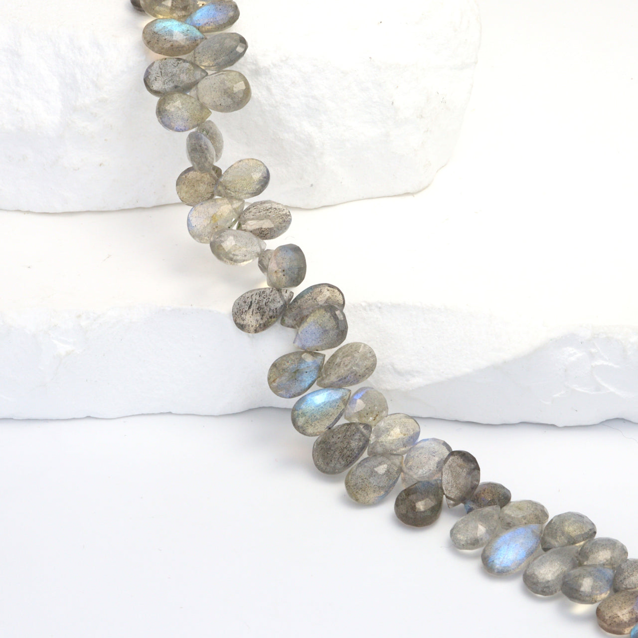 AA Blue Labradorite 6x8mm Faceted Pear Shaped Briolettes