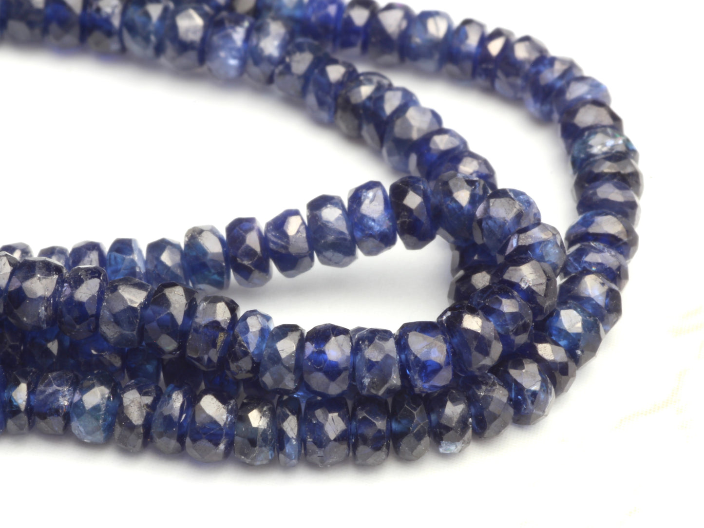 Navy Blue Sapphire 3.5mm Faceted Rondelles