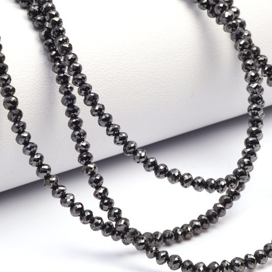 Black Diamond 3mm Faceted Rondelles