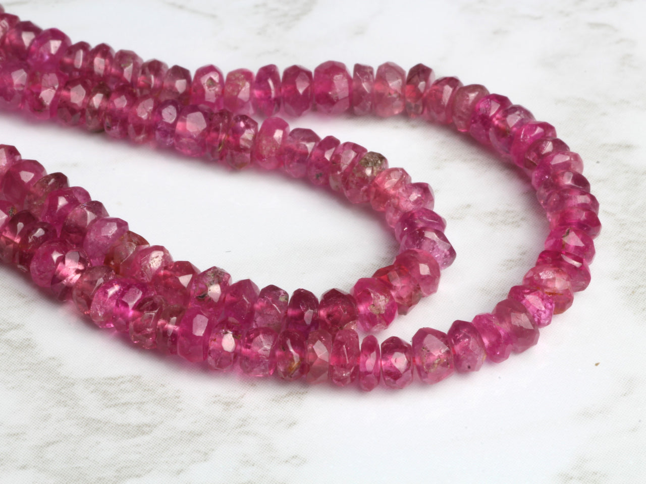 Pink Tourmaline 3mm Faceted Rondelles