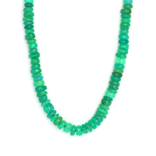 Green Ethiopian Opal 4mm Smooth Rondelles Bead Strand