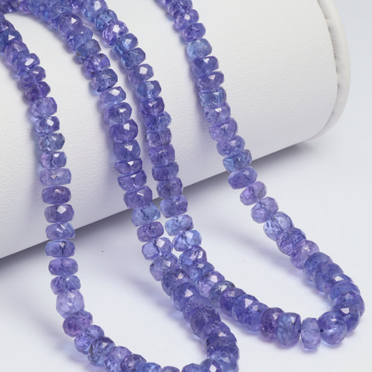 Blue Tanzanite 4mm Faceted Rondelles