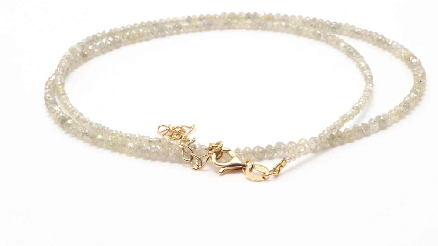18k Taupe Diamond Bead Necklace (~16ct)