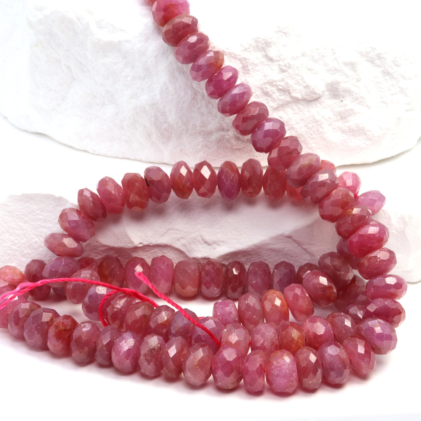 Ruby 7mm Faceted Rondelles