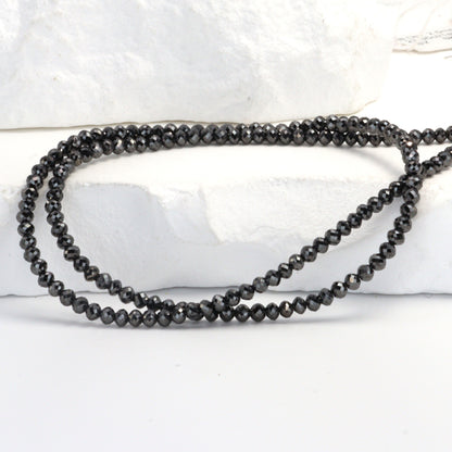 Black Diamond 2.5mm Faceted Rondelles