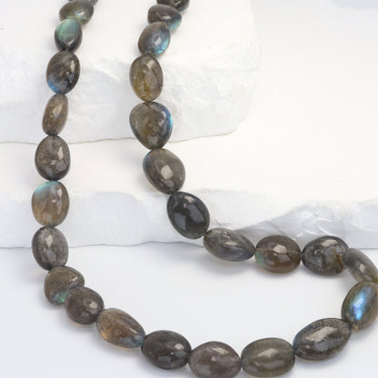 AAA Blue Labradorite 11x8mm - 16x10mm Smooth Nuggets Bead Strand