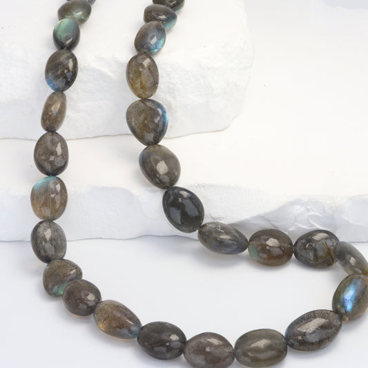 AAA Blue Labradorite 11x8mm - 16x10mm Smooth Nuggets Bead Strand