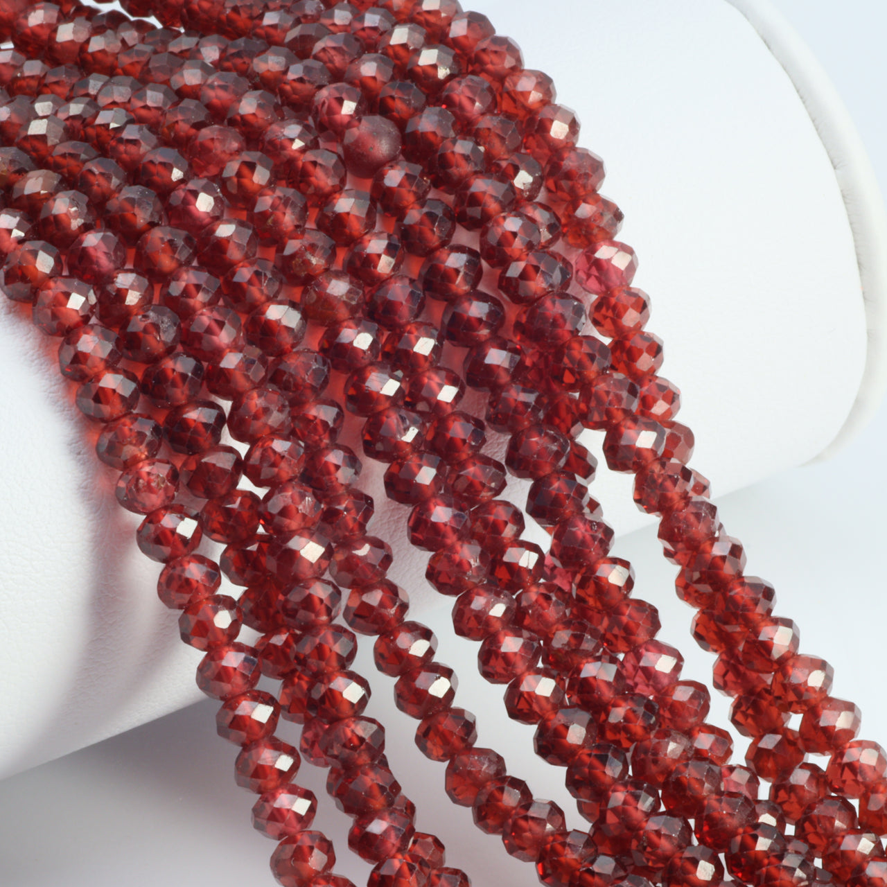 Red Garnet 4.5mm Faceted Rondelles