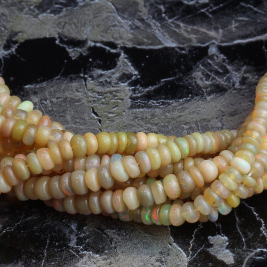 Brown Ethiopian Opal 3mm Smooth Rondelles