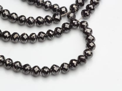 Black Diamond 3.75mm Faceted Rondelles